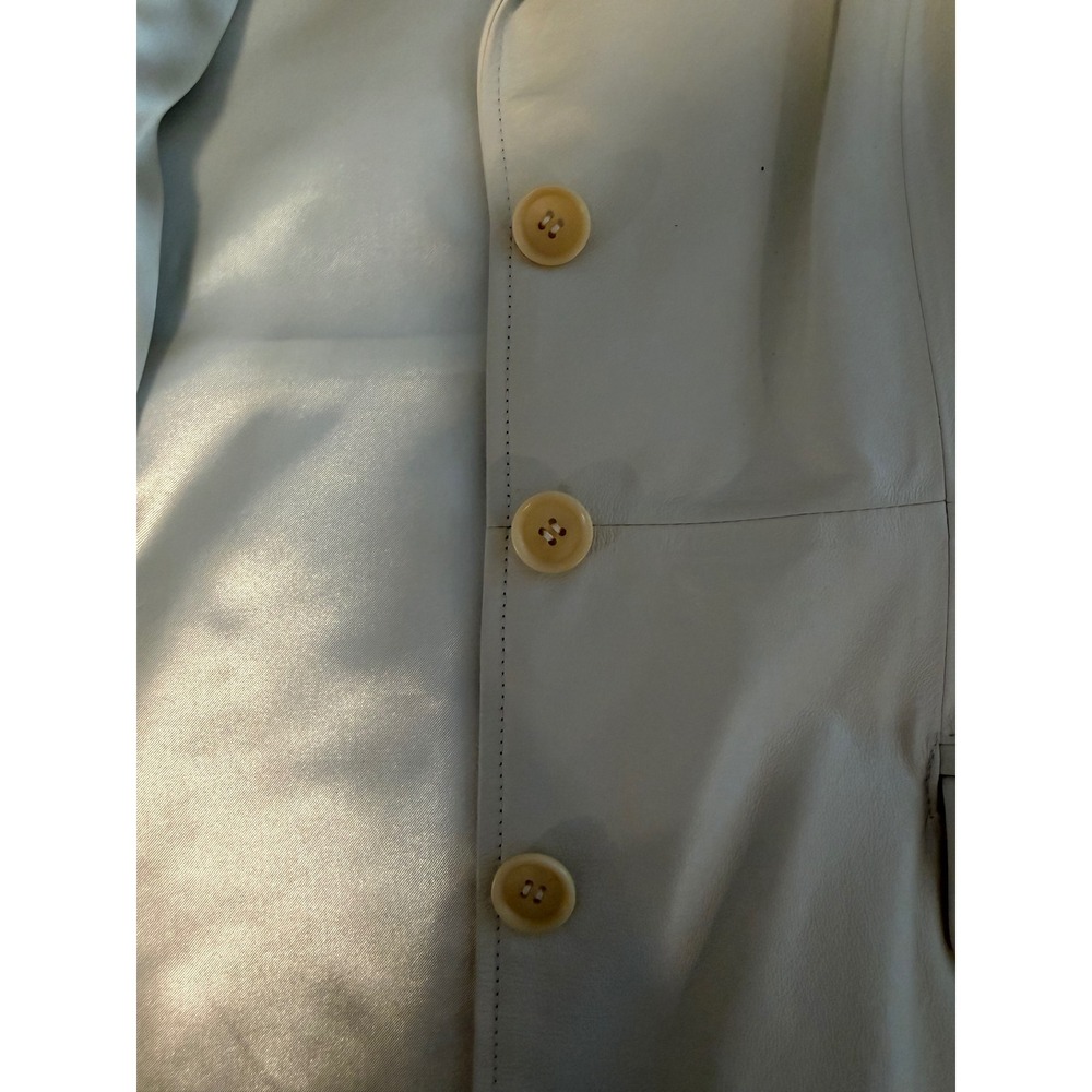 Terry Lewis Classic Luxuries Cream Leather Blazer Jacket Womens 1X Off White - Picture 7 of 16